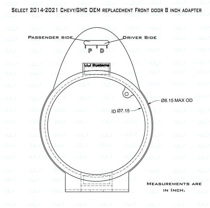 Chevy/GMC 8 inch speaker door adapter 2014-2024